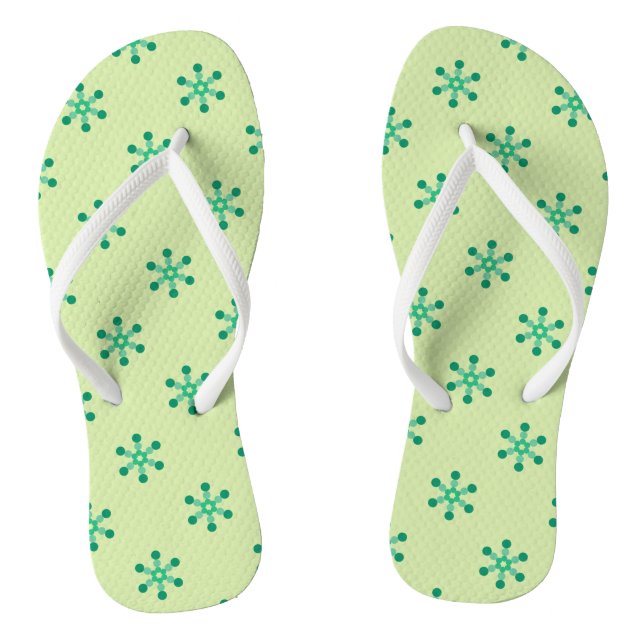 Green Motif Pattern Flip-Flops Flip Flops (Footbed)