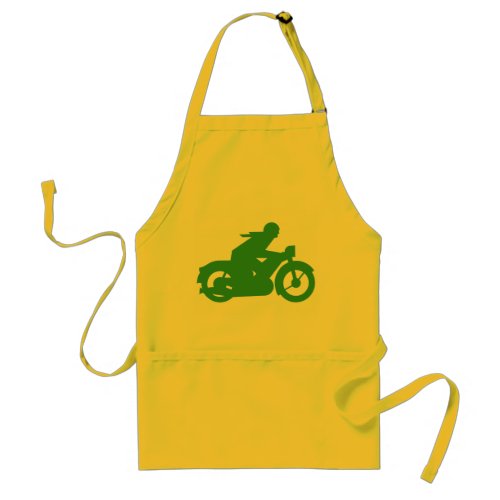 Green Motorbiker Sign Adult Apron