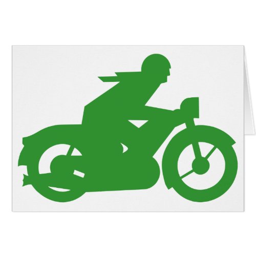 Green Motorbiker Sign Card