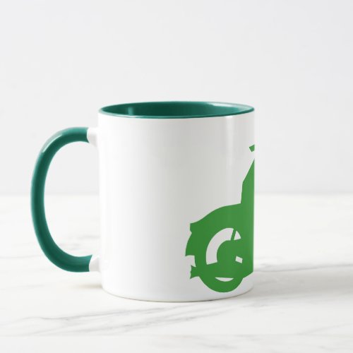 Green Motorbiker Sign Mug