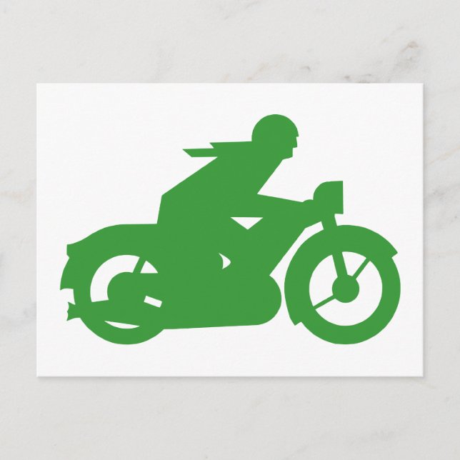 Green Motorbiker Sign Postcard (Front)