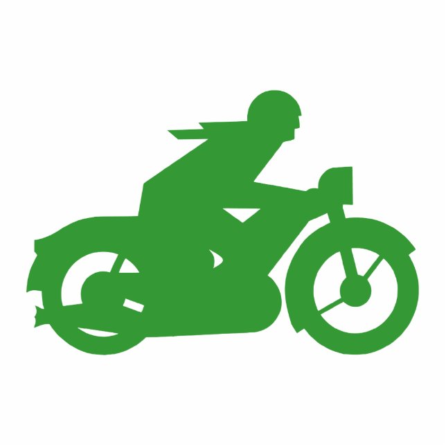Green Motorbiker Sign Statuette (Front)