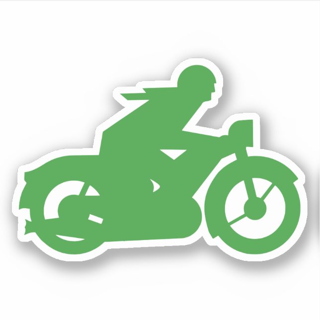 Green Motorbiker Sign Sticker (Front)