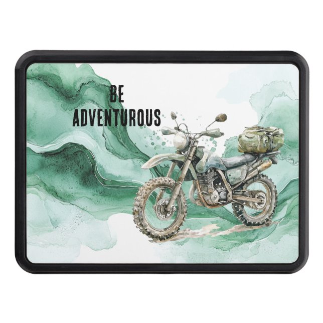 Green Motorcycle Adventure Hitch Cover (Front)