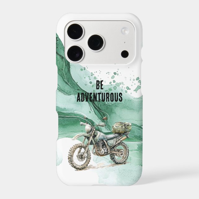 Green Motorcycle Adventure iPhone Case (Back)