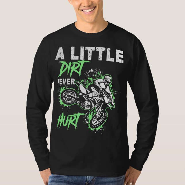 Green Motorcycle Dirt Bike MX Motocross Mens Boys T-Shirt (Front)