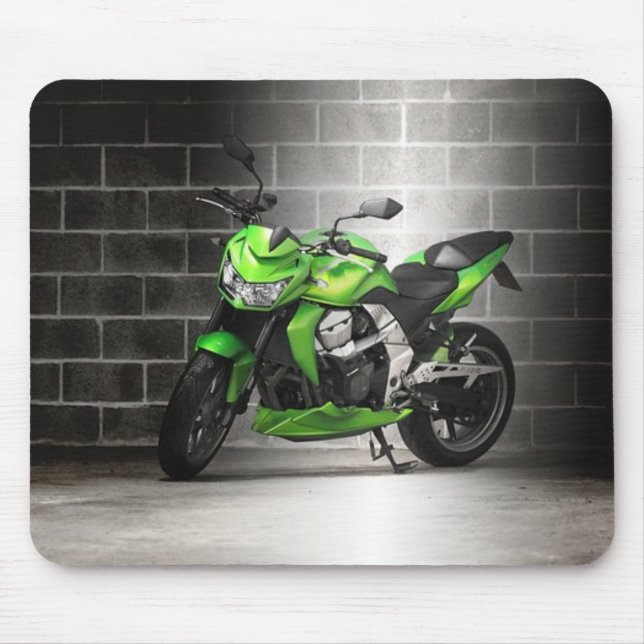 Green Motorcycle Mouse Pad (Front)