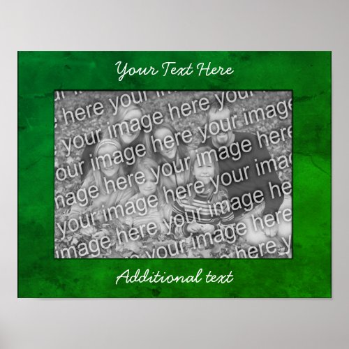 Green Mottled Frame Create Your Own Photo  Poster