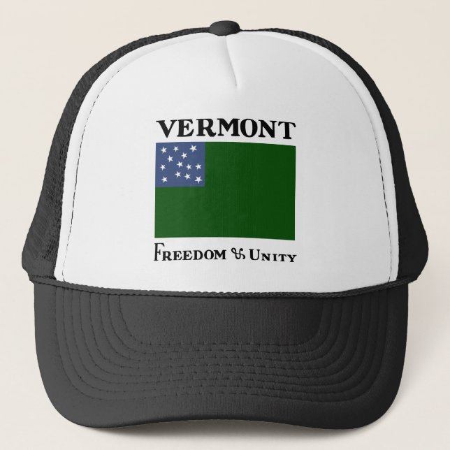 Green Mountain Boys Flag of the Vermont Republic Trucker Hat (Front)