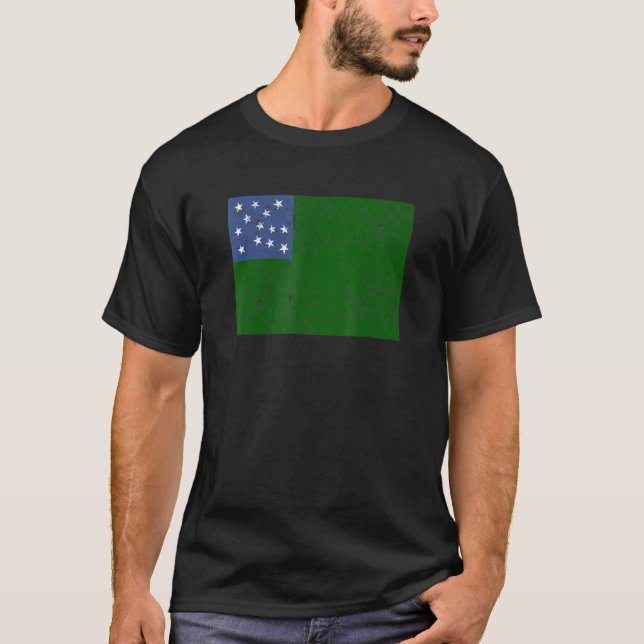 Green Mountain Boys Vermont Republic Flag Usa T-Shirt (Front)