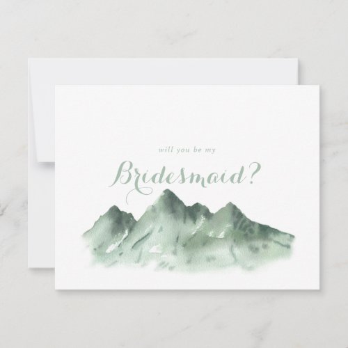 Green Mountain Bridesmaid Proposal Note Card