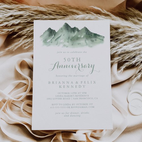Green Mountain Country 50th Wedding Anniversary Invitation