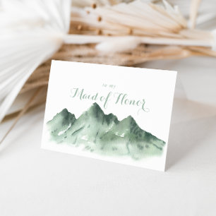 Green Mountain Country Bridal Party Thank You Card