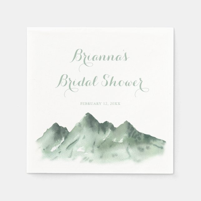 Green Mountain Country Bridal Shower Napkins (Front)
