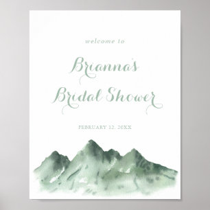 Green Mountain Country Bridal Shower Welcome Poster