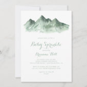 Green Mountain Country Calligraphy Baby Sprinkle  Invitation (Front)