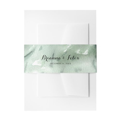 Green Mountain Country Calligraphy Wedding  Invitation Belly Band