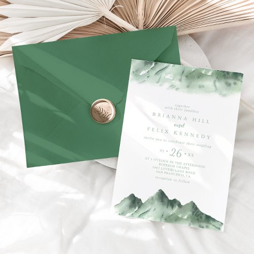 Green Mountain Country Casual Wedding  Invitation