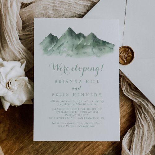 Green Mountain Country Elopement Reception  Invitation