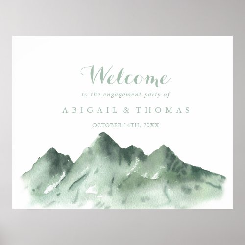 Green Mountain Country Engagement Party Welcome  Poster