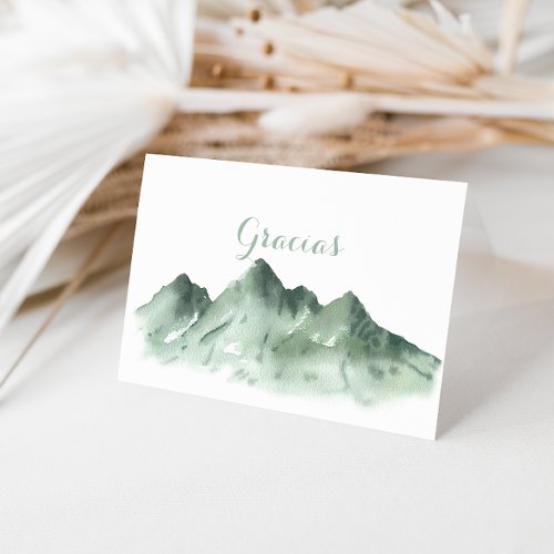 Green Mountain Country Folded Wedding Gracias Card