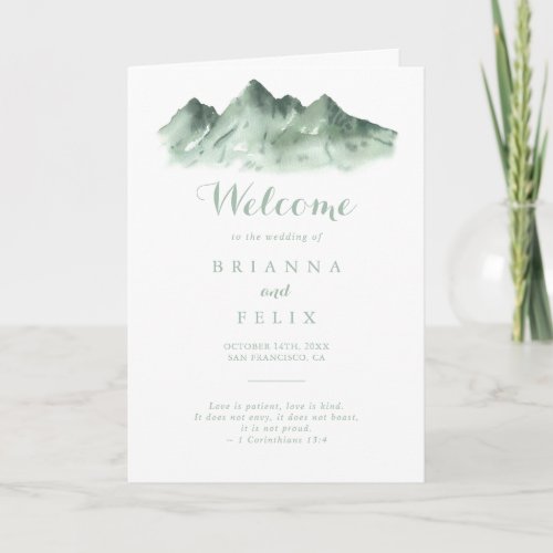 Green Mountain Country Folded Wedding Program