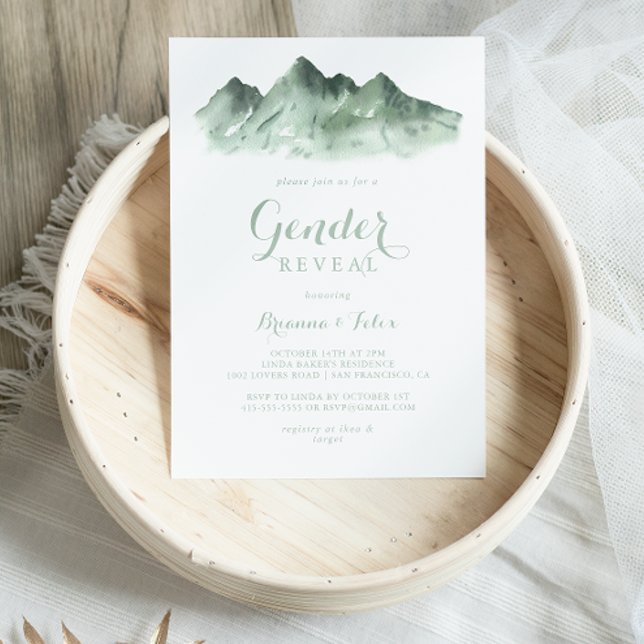 Green Mountain Country Gender Reveal Party  Invitation (Creator Uploaded)