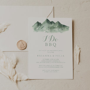Green Mountain Country I Do BBQ Engagement Party Invitation