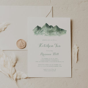Green Mountain Country Kitchen Tea Bridal Shower Invitation