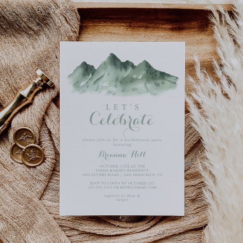 Green Mountain Country Lets Celebrate Party  Invitation