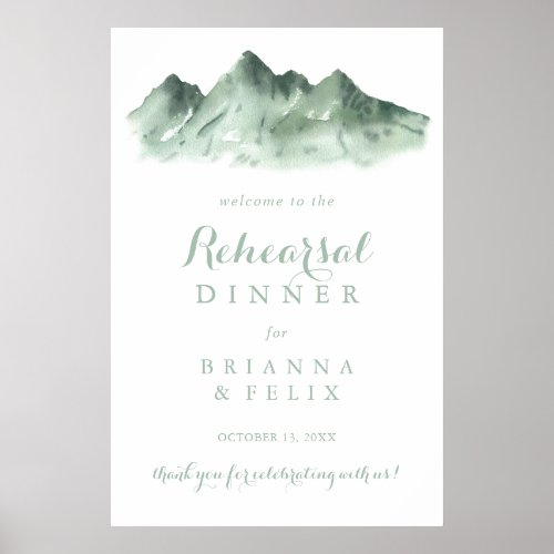 Green Mountain Country Rehearsal Dinner Welcome  Poster