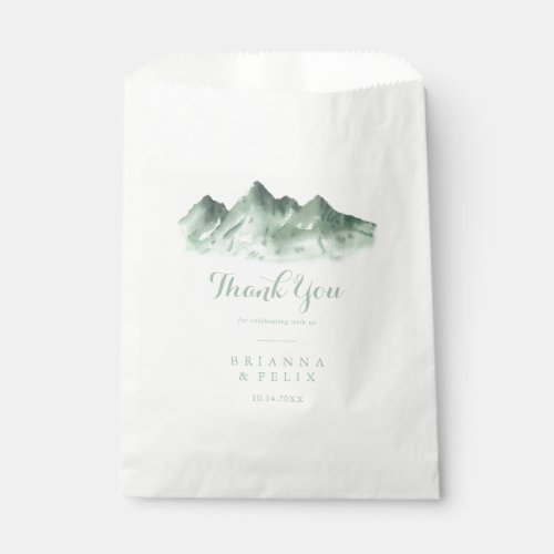 Green Mountain Country Thank You Wedding  Favor Bag