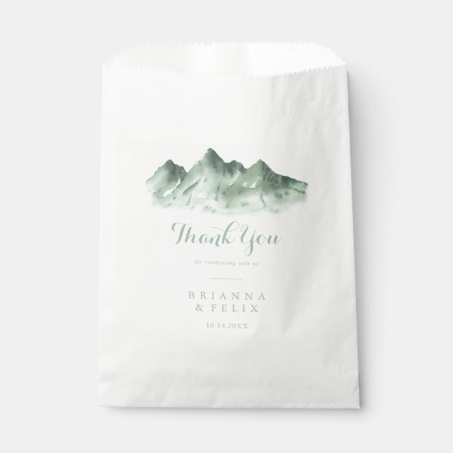 Green Mountain Country Thank You Wedding  Favor Bag (Front)