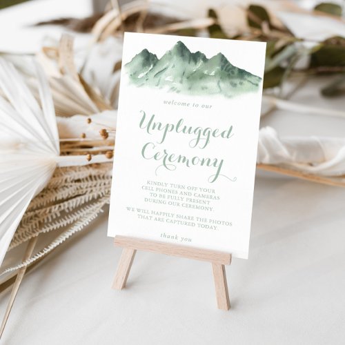 Green Mountain Country Unplugged Ceremony Sign