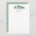 Green Mountain Country Wedding Advice Card<br><div class="desc">This green mountain country wedding advice card is perfect for a rustic wedding. The design features a watercolor hand-painted green mountain, inspiring a countryside theme. These cards are perfect for a wedding, bridal shower, baby shower, graduation party & more. Personalize the cards with the names of the bride and groom,...</div>