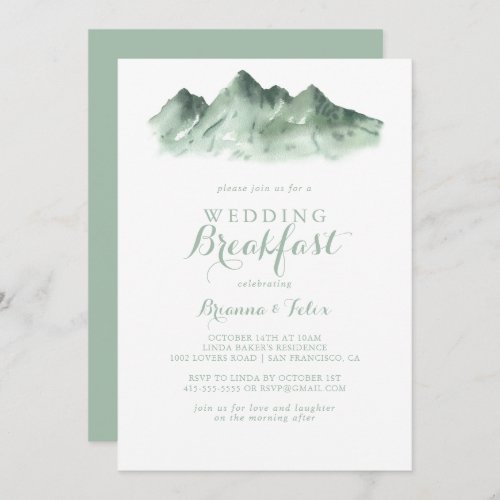 Green Mountain Country Wedding Breakfast  Invitation