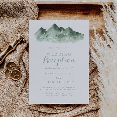 Green Mountain Country Wedding Reception  Invitation
