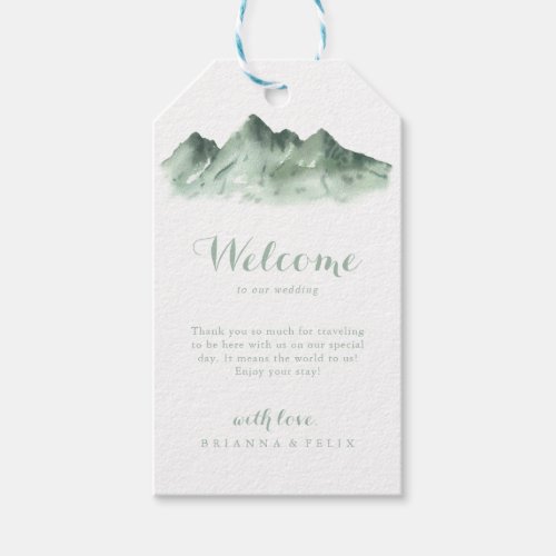 Green Mountain Country Wedding Welcome  Gift Tags
