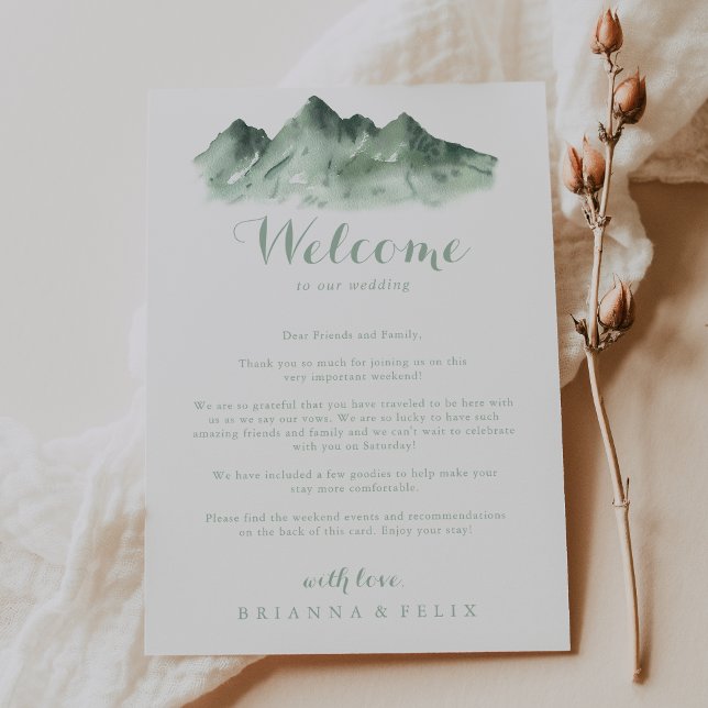 Green Mountain Country Wedding Welcome Letter (Creator Uploaded)