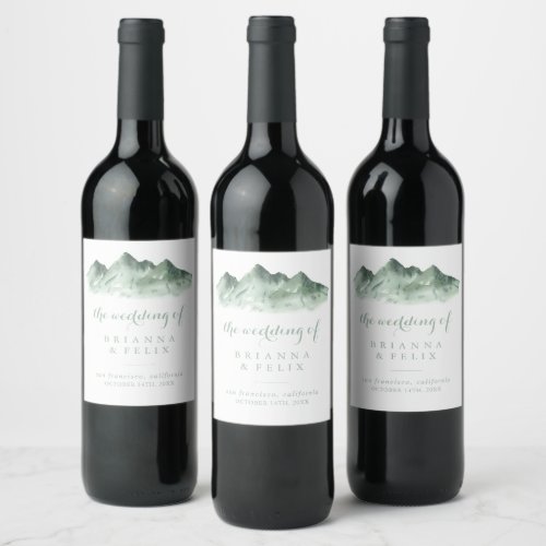 Green Mountain Country Wedding Wine Labels