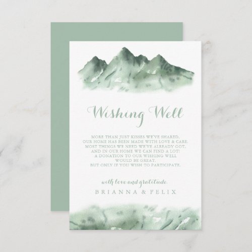 Green Mountain Country Wedding Wishing Well  Enclosure Card