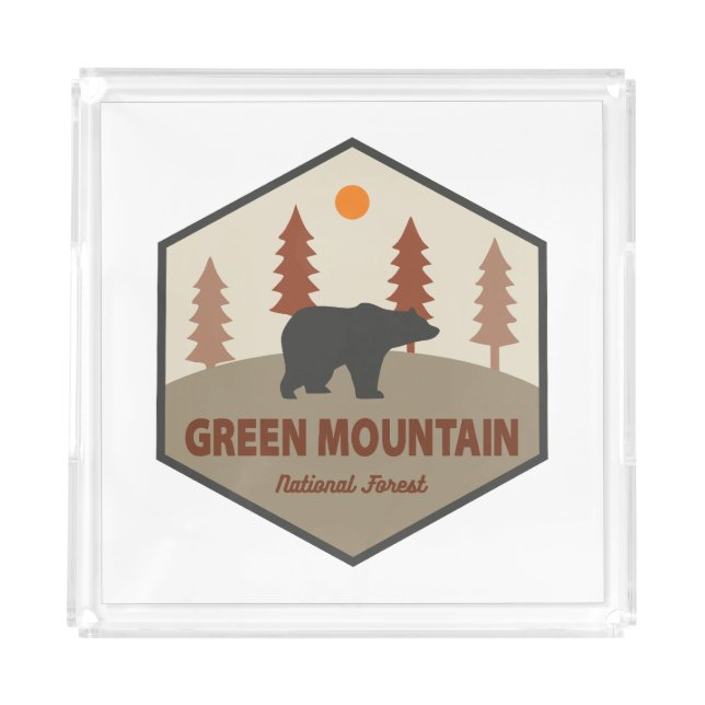 Green Mountain National Forest Bear Acrylic Tray (Front)