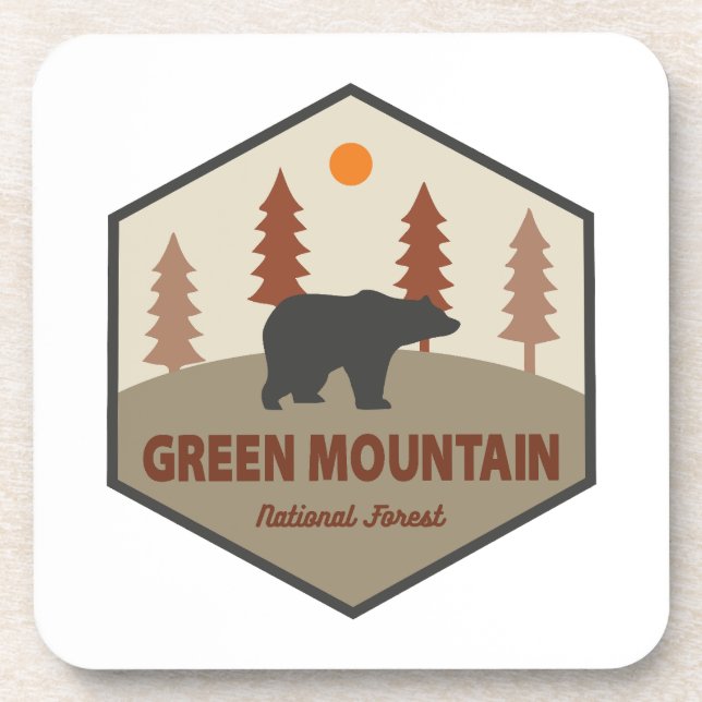 Green Mountain National Forest Bear Beverage Coaster (Front)