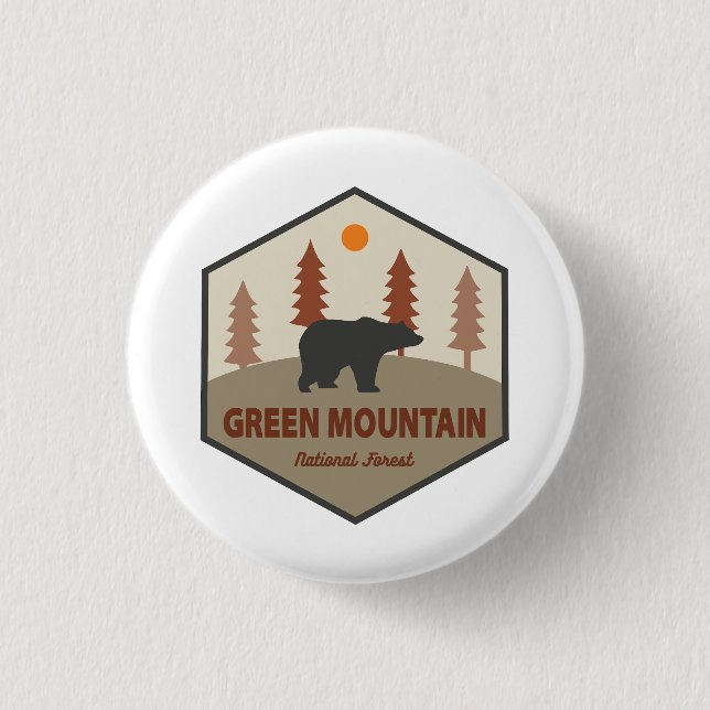 Green Mountain National Forest Bear Button (Front)