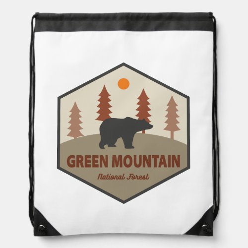 Green Mountain National Forest Bear Drawstring Bag