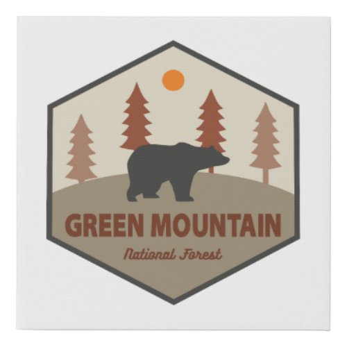 Green Mountain National Forest Bear Faux Canvas Print