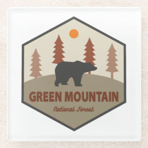 Green Mountain National Forest Bear Glass Coaster