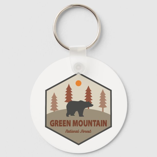Green Mountain National Forest Bear Keychain (Back)