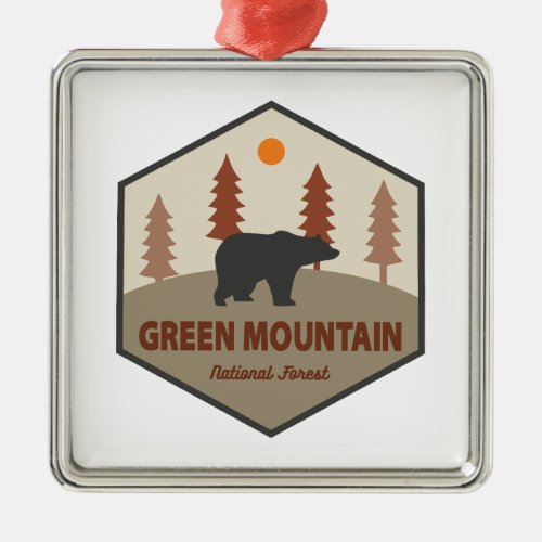 Green Mountain National Forest Bear Metal Ornament