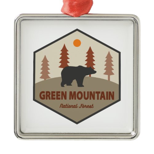Green Mountain National Forest Bear Metal Ornament